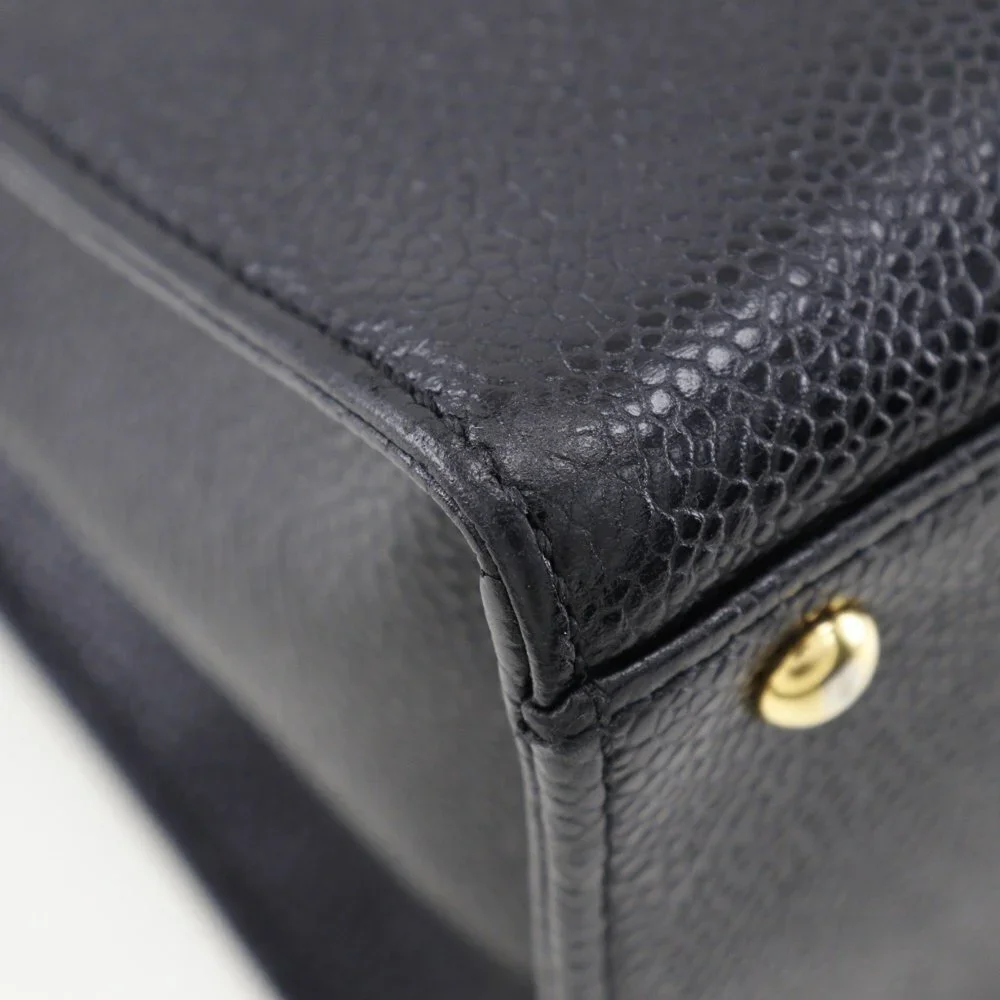 CHANEL Black Caviar Leather Bag